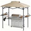 Advwin Grill BBQ Gazebo, Outdoor Foldable Patio Canopy Tent with 2 Side Shelves
