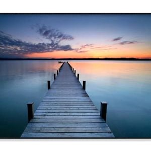 Woman Meditating at End Jetty   Print 100% Australian Made 90x60cm  (Poster)