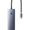 Baseus UltraJoy 4-Port USB-C to USB-A 3.0 Hub (Grey)