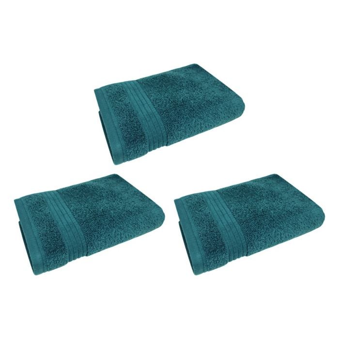 3x Bas Phillips Valencia Zero Twist Cotton Hand Towel 40 X 60cm Teal