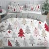 Dreamfields Double Xmas Tree White Christmas Design Soft Quilt Duvet Doona Cover Set