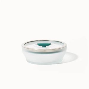 Anyday The Medium Shallow Dish | Kale | Glass Microwave Steamer