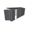 Build-A-Shed 1.2 x 4.5 x 2.0m Tunnel Shed Tunnel Hinged Door with 1 Sliding Side Door - Grey