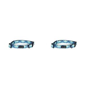 2PK Splosh Frank Barker S Teal Gingham Dog Collar Adjustable 25-40cm
