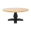 Olivia 160cm Round Dining Table Reclaimed Elm Wood Natural Black