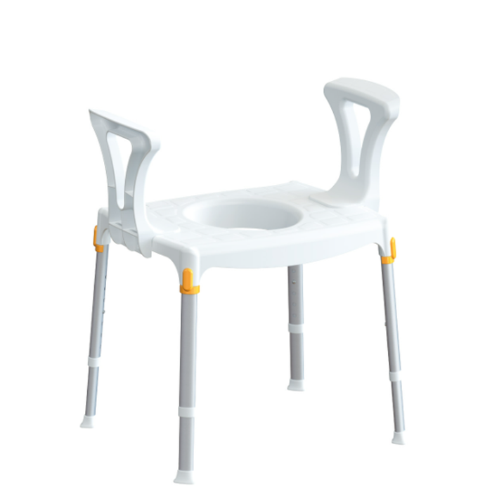 King Over Toilet Aid With Armrests, White, No Cushion