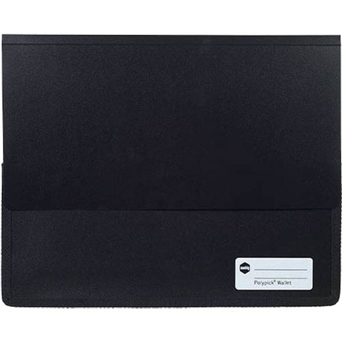 Marbig Polypick Heavy-duty Document Wallet (A4) (Black)
