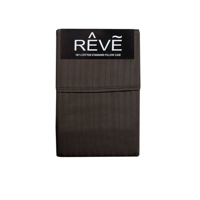 Bloomington Pair of Reve 100% Cotton Standard Pillowcases 48 x 74 cm Multistripe Chocolate