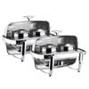 SOGA 2X 6.5L Stainless Steel Double Soup Tureen Roll Top Buffet Chafing Dishes