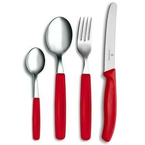 Victorinox 24 Piece Steak Knife Table Cutlery Set 24pc | Red