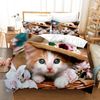 3D Cat Kitty Hat Flowers Quilt Cover Set Bedding Set Duvet Cover Pillowcases SF35