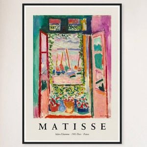 Galrie Henri Matisse Open Window Art Print - Elegant Home Decor, Black Frame, A2 42 x 60cm (16 x 24inch)