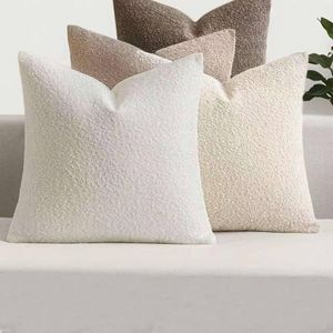 Gioia Casa 4-pack Bouclé Cushion Covers - Soft Textured Polyester With Hidden Zipper (mixed Natural, 45cm X 45cm)