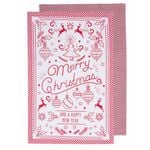 2pc Ladelle Jingle Festive Merry Christmas Kitchen/Tea Towels 45x70cm