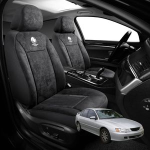 Australian Goose Edition Front Seat Covers for Holden Commodore 1997 - 2006 (VT VX VY VZ) - Suede, Universal Fit - Black