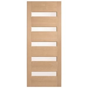 Corinthian 2340 x 920 x 40mm Entrance Door Blonde Oak Translucent Glass AWO52G