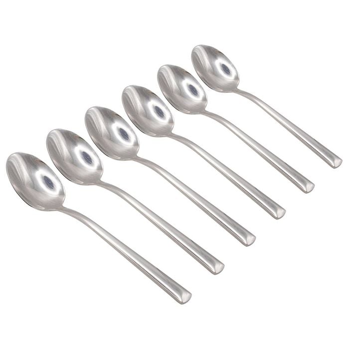 Tondo Stainless Steel Teaspoons - 14cm - 6x Durable Rust Resistant Stainless Steel Dishwasher Safe Flatware Set