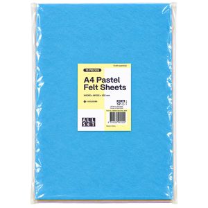All Set A4 Pastel Felt Sheets - 15 Pack
