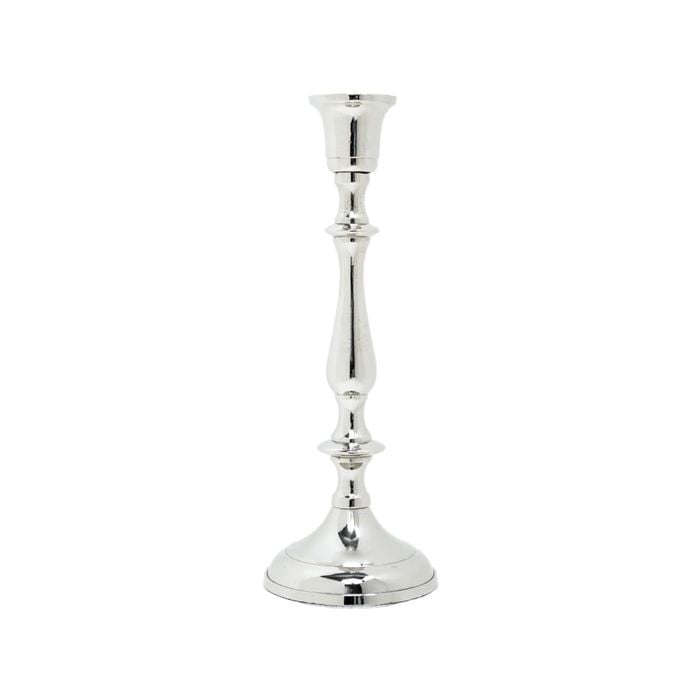 Ssh Collection Gustav Large 20cm Tall Single Candle Holder - Nickel