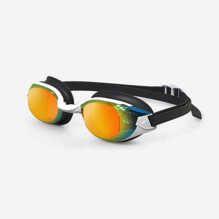 Decathlon | Swimming goggles BFIT - Mirrored lenses - One size - Black orange - UNIQUE | default | 8861229
