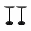 Levede 2x Round Marble Bar Tables Black