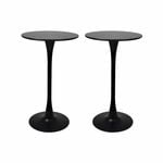 Levede 2x Round Marble Bar Tables Black
