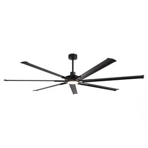 Parrot Uncle 213cm Matte Black Padus 7-Blade Aluminium Ceiling Fan With LED And Remote