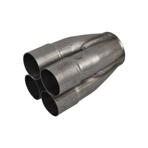 Outlaw Unpolished Stainless Steel 4 Into 1 Merge Collector - 4 X 1-7/8" ID, 3" Outlet, 7" Long