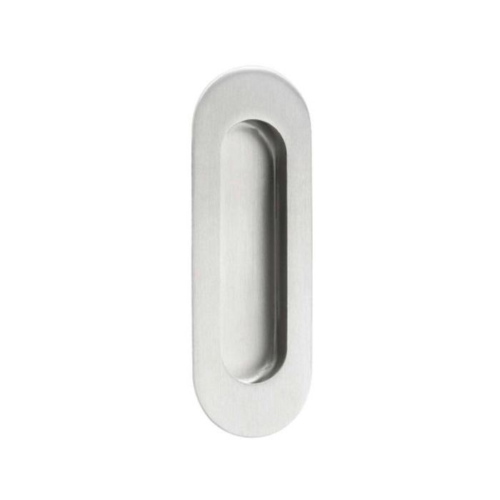 Lemaar 120 x 40mm Satin Stainless Steel Radius Oval Flush Pull