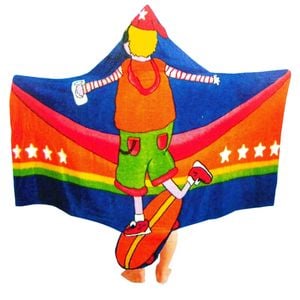 Kids Cotton Velour Beach Cape Skater Boy 60x120 cm