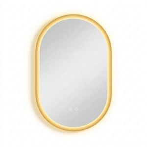 P&p Silver White Oblong Led Bathroom Mirror Soft Backlit Anti Fog Dimmable Control