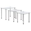 vidaXL 3x Nesting Tables Transparent Tempered Glass Side Couch Coffee Table