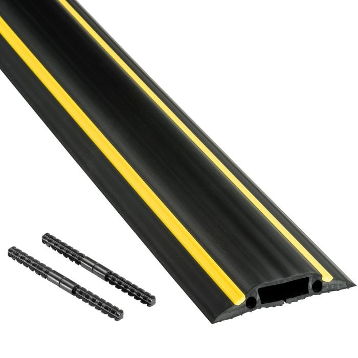 D-Line 30 x 10mm 9m Black And High Visibility Yellow Medium Duty Floor Cover