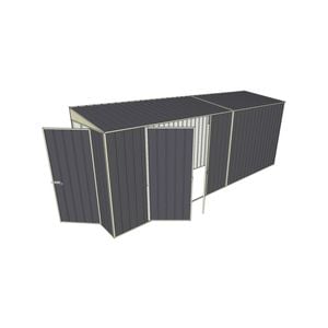 Build-A-Shed 1.2 x 5.2 x 2.0m Tunnel Shed Tunnel Hinged Door with Double Hinged Doors - Grey