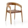 Glenorie Indoor Timber Dining Chair With Leather Woven Seat Golden Brown