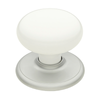 Schlage Satin Pearl Classic Series White Passage Knobset