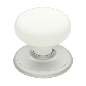 Schlage Satin Pearl Classic Series White Passage Knobset