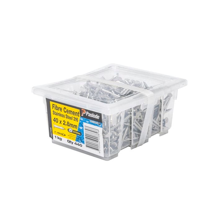 Paslode 40 x 2.8mm 1kg Stainless Steel Fibre Cement Nails - 440 Pack