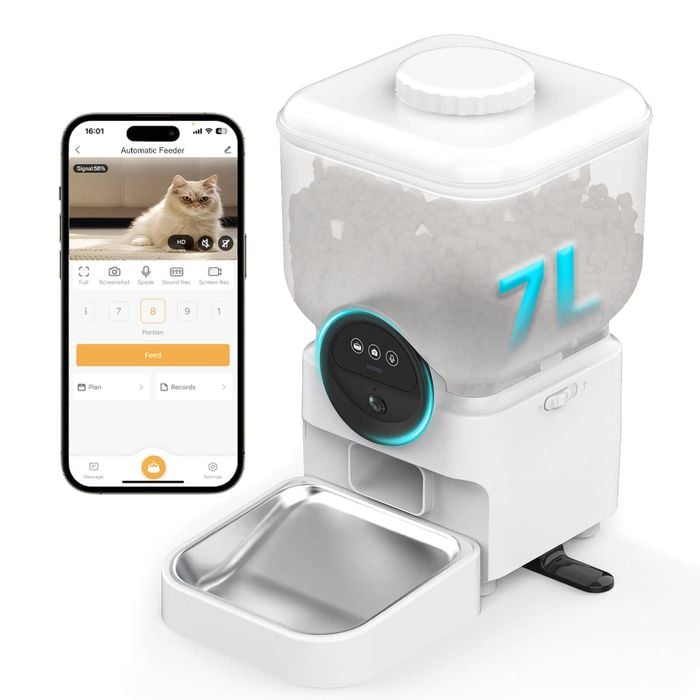 Advwin Smart Automatic Pet Feeder 7l Hd Camera Pet Food Distribution