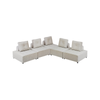 Foret 5pc Armless Seat Modular Extension Ottoman Couch Velvet Fabrics Sofa Beige