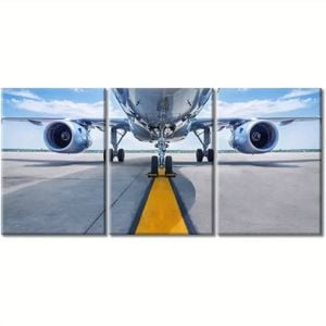 3pcs Airplane Turbine Aircraft Aviation Print 100% Australian Made 3 x 40x60cm (Metal Print)