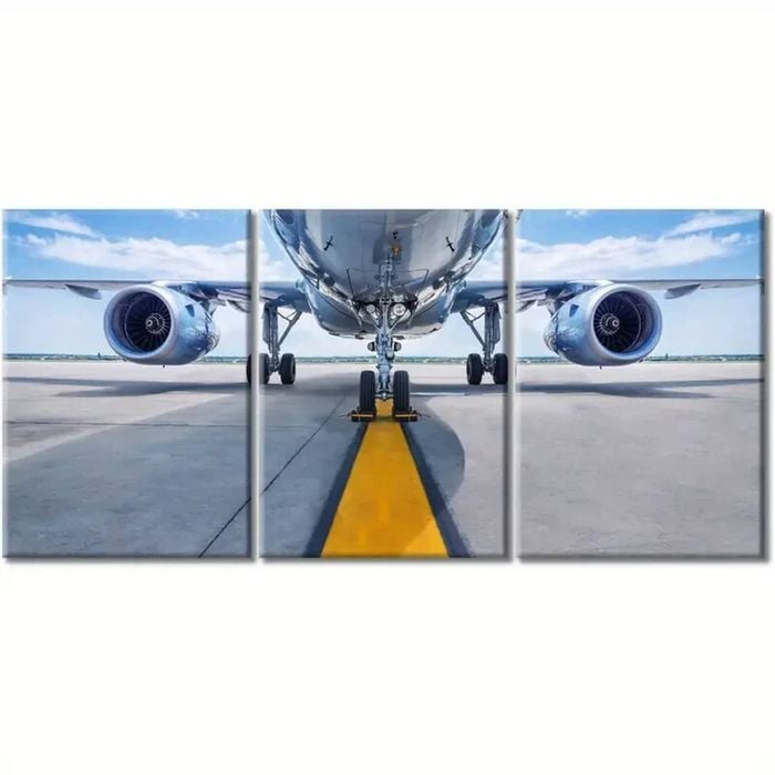 3pcs Airplane Turbine Aircraft Aviation Print 100% Australian Made 3 x 40x60cm (Metal Print)