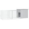vidaXL Chicken Cage Grey Galvanised Steel Chicken Coop Hen House Run Outdoor