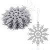 Catzon 12Pcs Christmas Snowflake Hanging Decor for Xmas Trees-Silver
