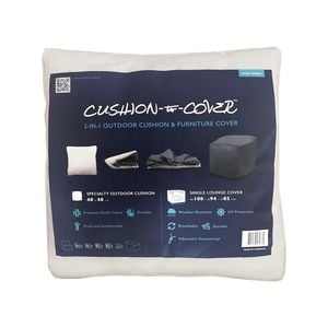 Cushion-to-Cover 48 x 48cm Oatmeal Outdoor Cushion With Single Lounge Furniture Cover