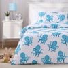 Jack & Ava Ollie the Octopus Kids Reversible Quilt Cover Set Blue Double Bed