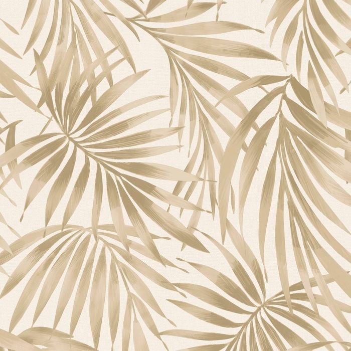Graham & Brown 52cm x 10m Elegant Leaves Sand Easy Décor Wall Paper