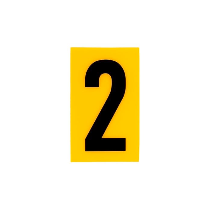Sandleford 60 x 35mm 2 Yellow Cut Out Self Adhesive Numeral