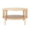 Homfurn Coffee Table, 2-tier Storage, Rustic Style, OAK