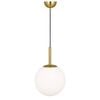 Telbix Bally Modern Pendant Hanging Lamp Light Glass Metal Opal Matt Antique Gold